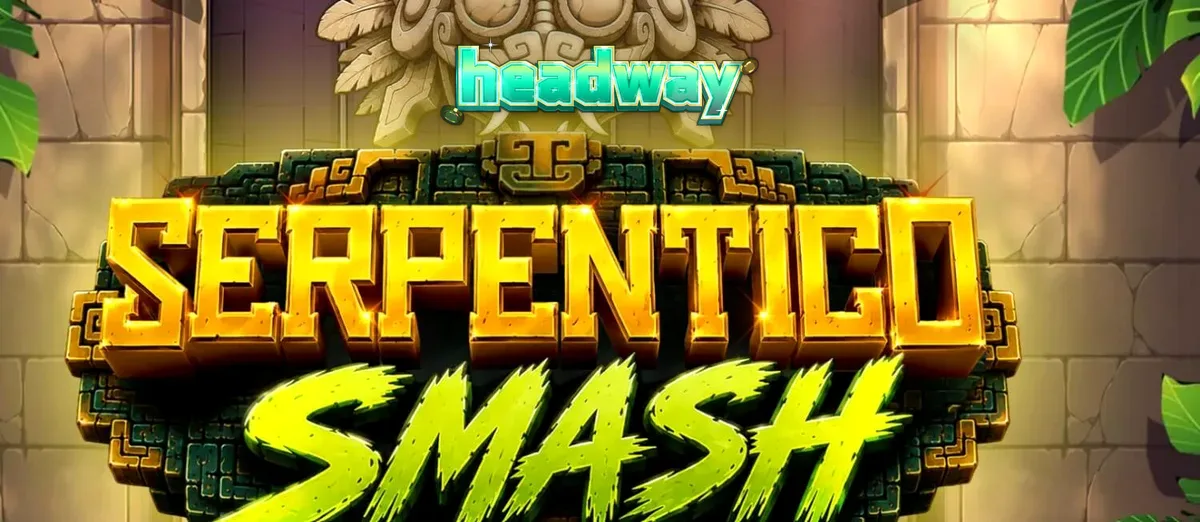 Tampilan visual slot Serpentico Smash dengan tema hutan Aztec dan simbol batu kuno.